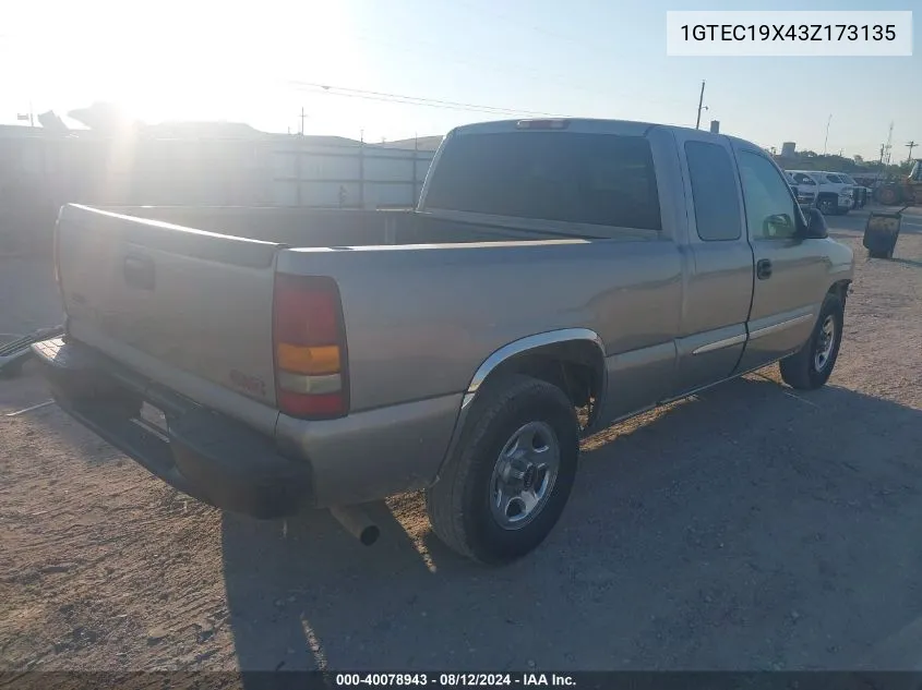 1GTEC19X43Z173135 2003 GMC Sierra 1500 Sle