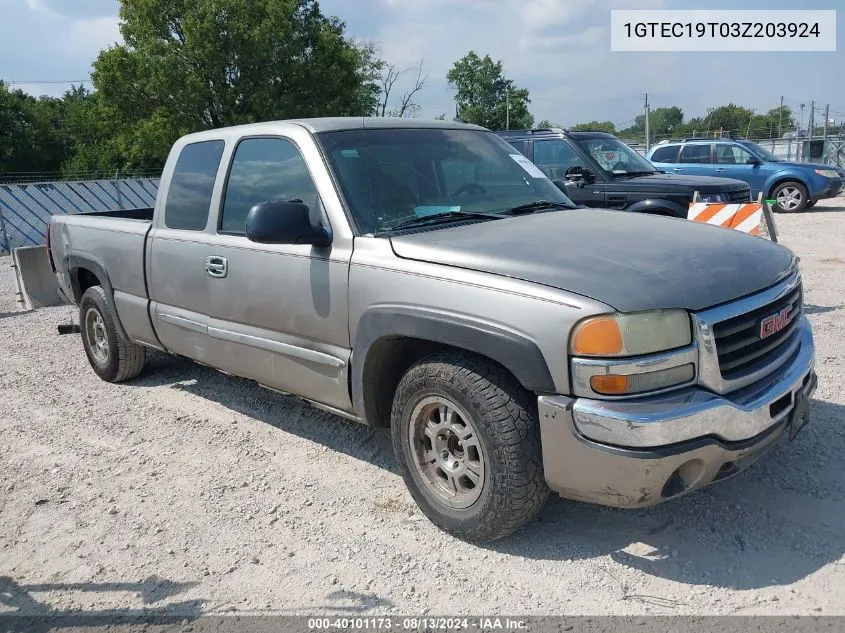 2003 GMC Sierra 1500 Slt VIN: 1GTEC19T03Z203924 Lot: 40101173