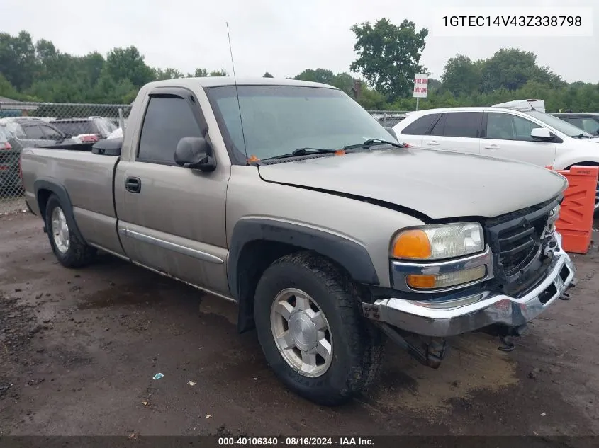 2003 GMC Sierra 1500 VIN: 1GTEC14V43Z338798 Lot: 40106340