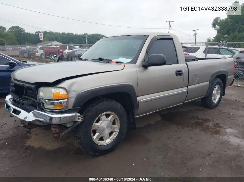 2003 GMC Sierra 1500 VIN: 1GTEC14V43Z338798 Lot: 40106340