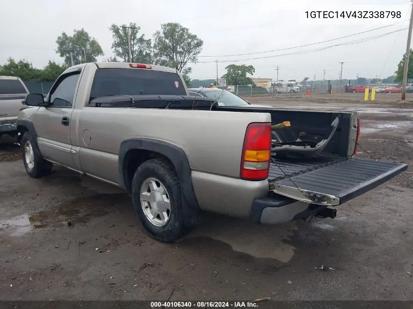 2003 GMC Sierra 1500 VIN: 1GTEC14V43Z338798 Lot: 40106340