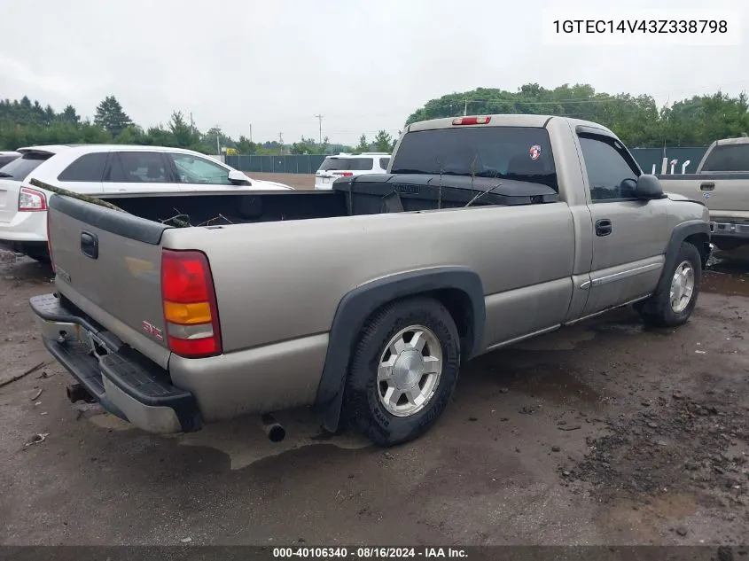 2003 GMC Sierra 1500 VIN: 1GTEC14V43Z338798 Lot: 40106340