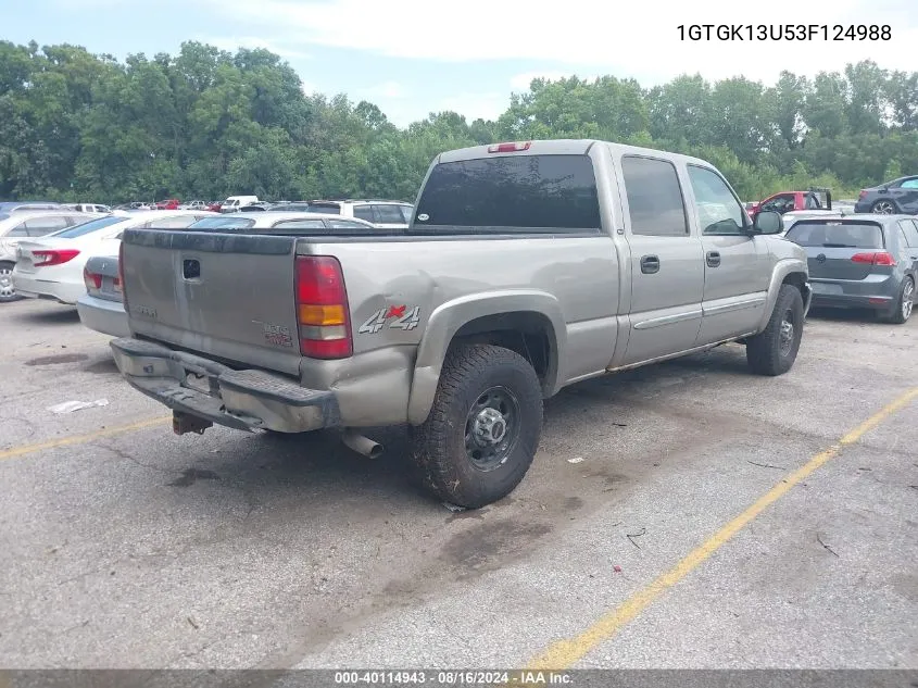 2003 GMC Sierra 1500Hd Slt VIN: 1GTGK13U53F124988 Lot: 40114943