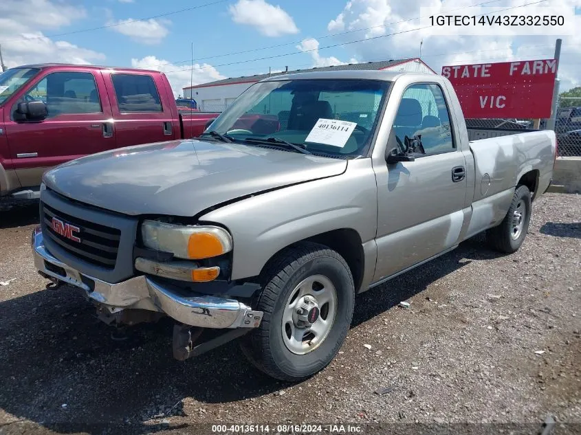 2003 GMC Sierra 1500 Work Truck VIN: 1GTEC14V43Z332550 Lot: 40136114