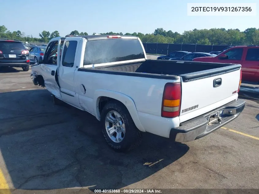 2003 GMC Sierra 1500 Sle VIN: 2GTEC19V931267356 Lot: 40153868