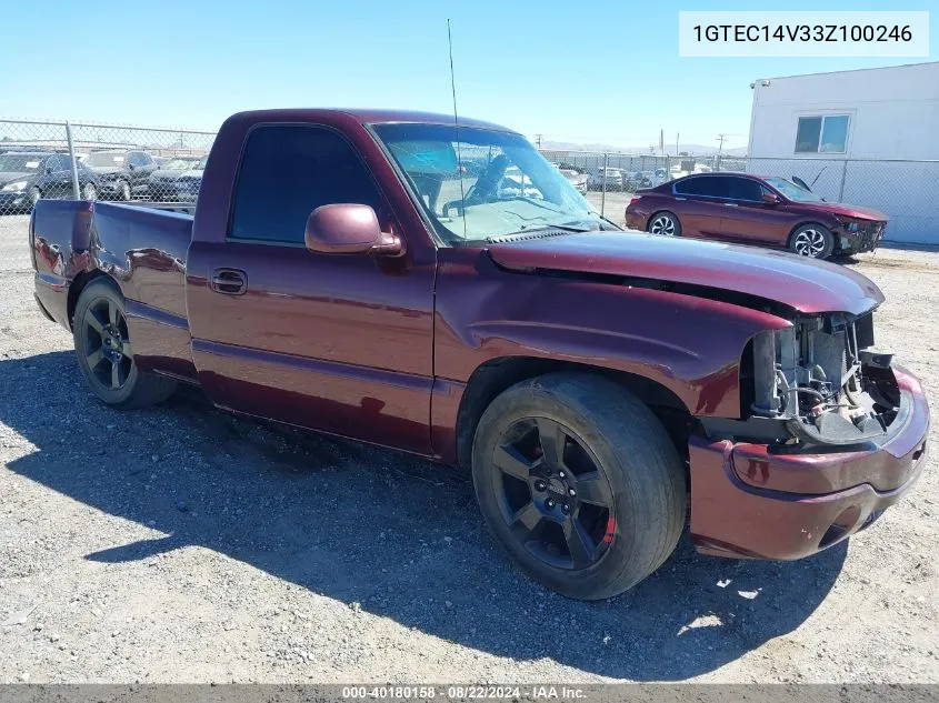 2003 GMC Sierra 1500 VIN: 1GTEC14V33Z100246 Lot: 40180158