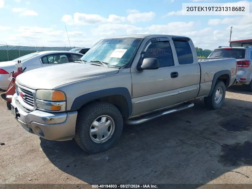 2003 GMC Sierra 1500 Sle VIN: 2GTEK19T231318682 Lot: 40194803