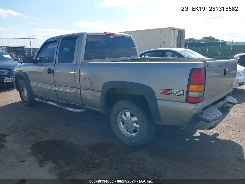 2003 GMC Sierra 1500 Sle VIN: 2GTEK19T231318682 Lot: 40194803