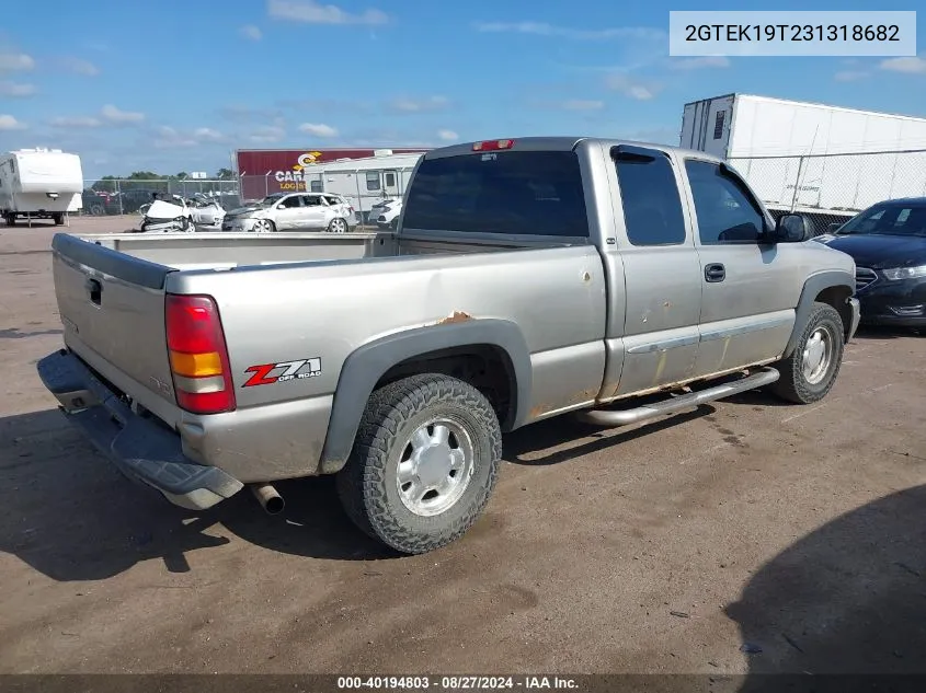 2003 GMC Sierra 1500 Sle VIN: 2GTEK19T231318682 Lot: 40194803