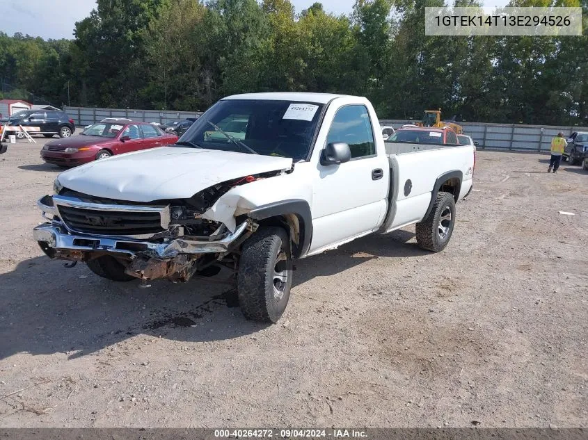 2003 GMC Sierra 1500 Work Truck VIN: 1GTEK14T13E294526 Lot: 40264272