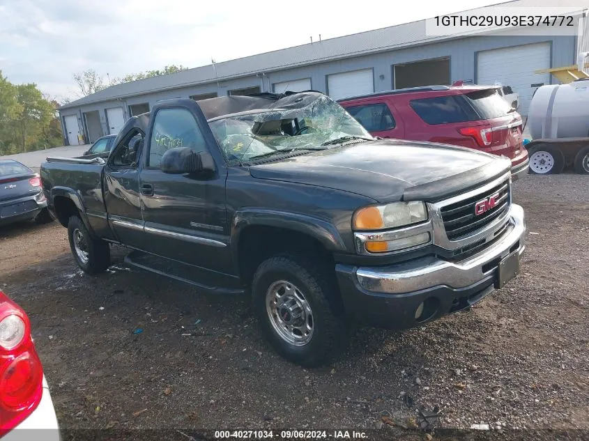 2003 GMC Sierra C2500 Heavy Duty VIN: 1GTHC29U93E374772 Lot: 40271034