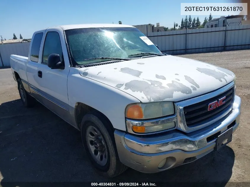 2003 GMC Sierra 1500 Sle VIN: 2GTEC19T631261870 Lot: 40304831