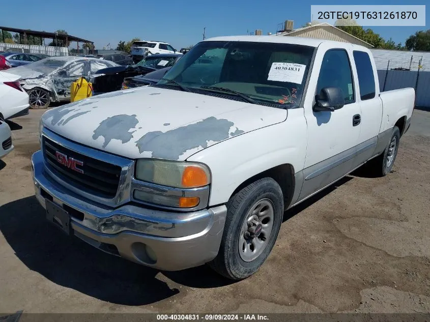 2003 GMC Sierra 1500 Sle VIN: 2GTEC19T631261870 Lot: 40304831