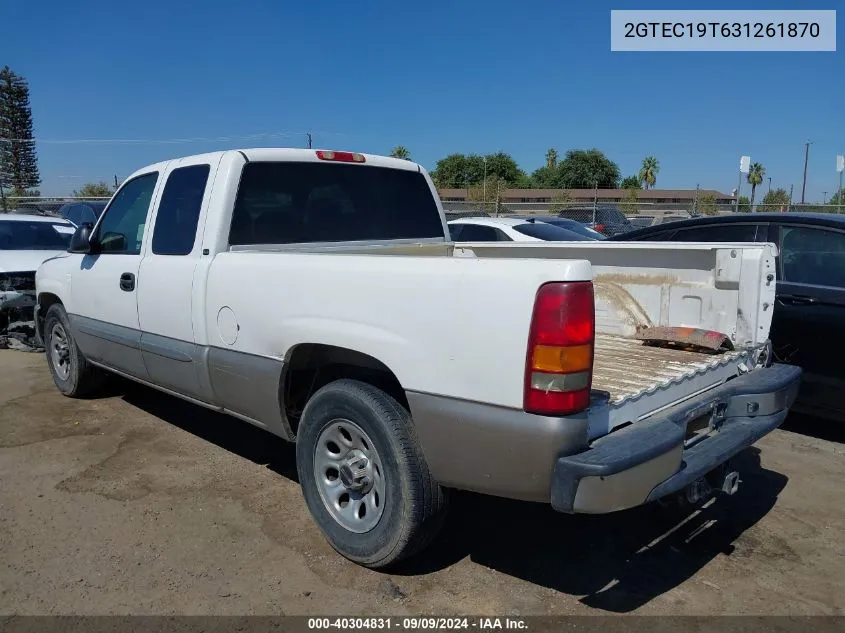 2003 GMC Sierra 1500 Sle VIN: 2GTEC19T631261870 Lot: 40304831