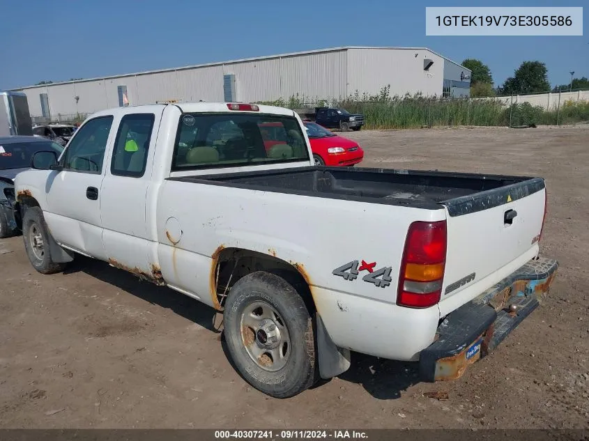 2003 GMC Sierra 1500 VIN: 1GTEK19V73E305586 Lot: 40307241