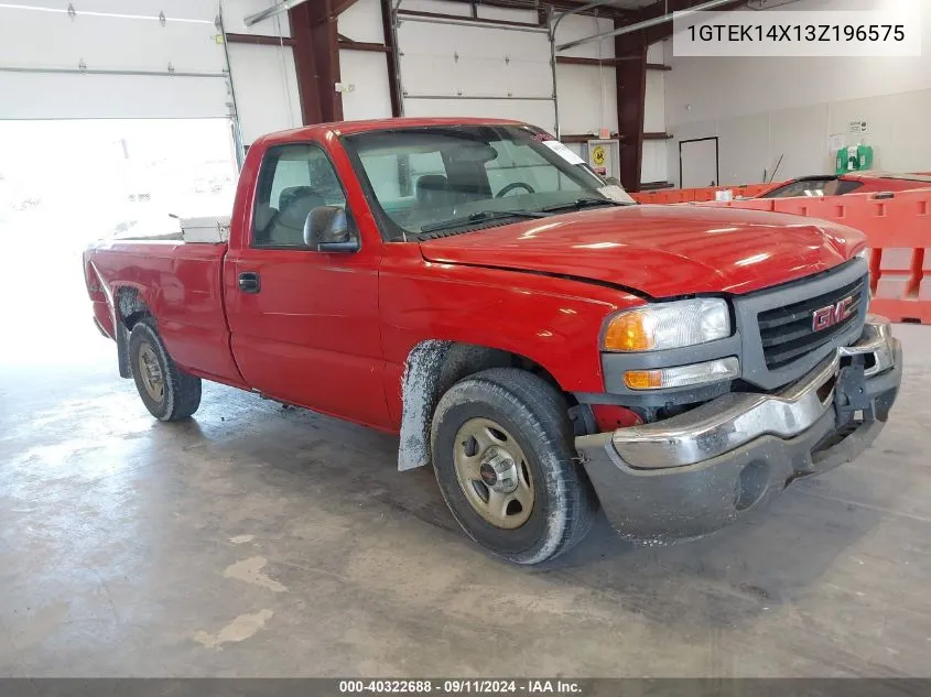 2003 GMC Sierra 1500 Work Truck VIN: 1GTEK14X13Z196575 Lot: 40322688