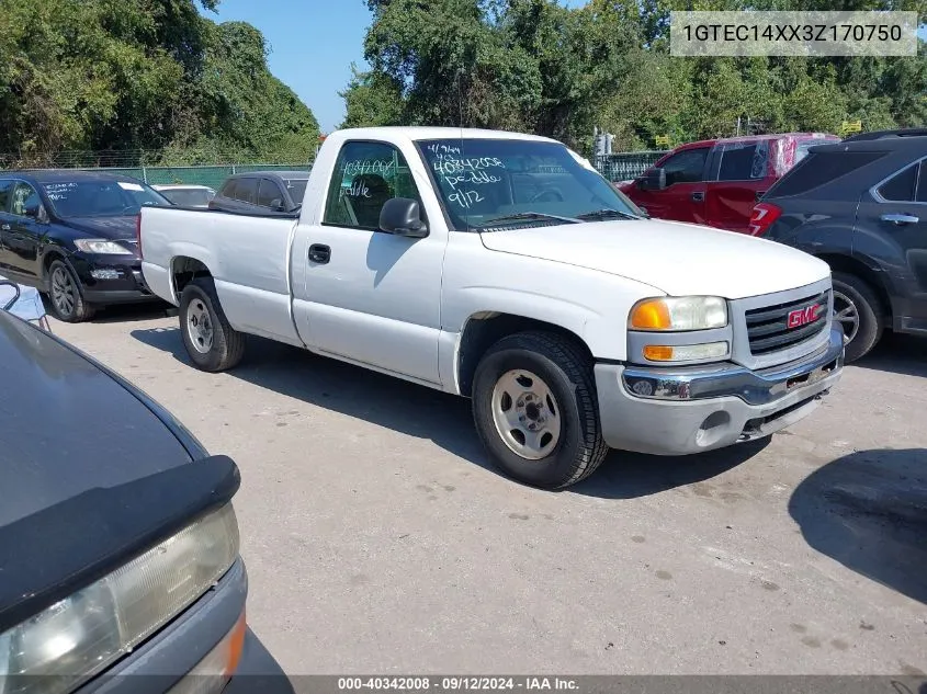 2003 GMC Sierra 1500 VIN: 1GTEC14XX3Z170750 Lot: 40342008