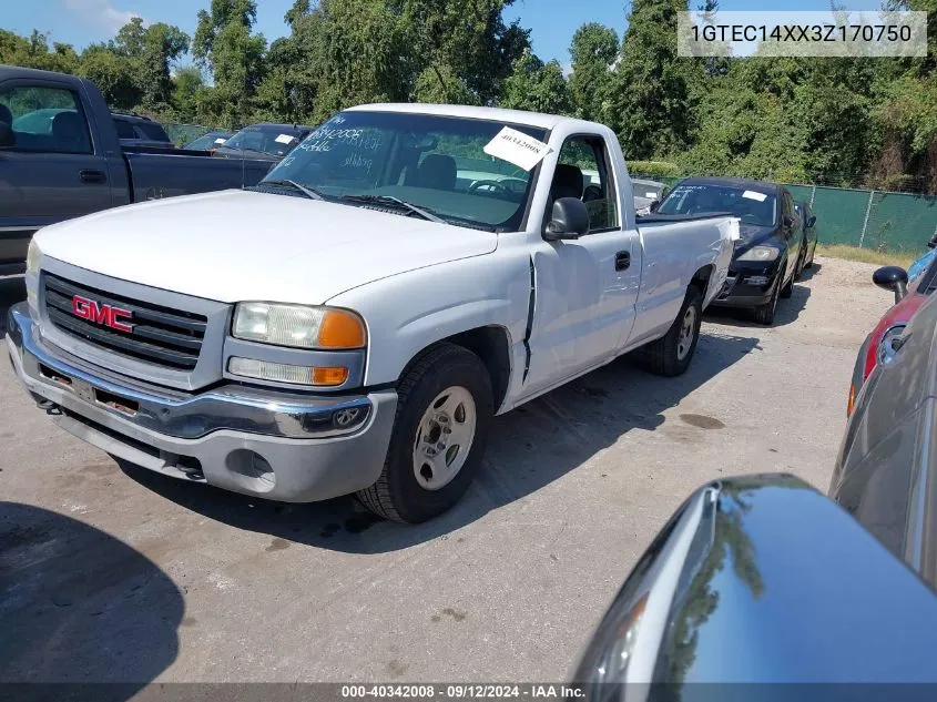 2003 GMC Sierra 1500 VIN: 1GTEC14XX3Z170750 Lot: 40342008