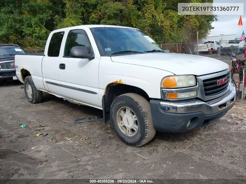 2003 GMC Sierra 1500 Sle VIN: 2GTEK19T331360777 Lot: 40355206