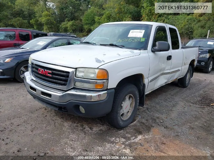 2003 GMC Sierra 1500 Sle VIN: 2GTEK19T331360777 Lot: 40355206