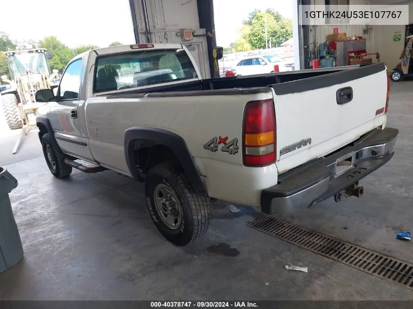 2003 GMC Sierra 2500Hd VIN: 1GTHK24U53E107767 Lot: 40378747