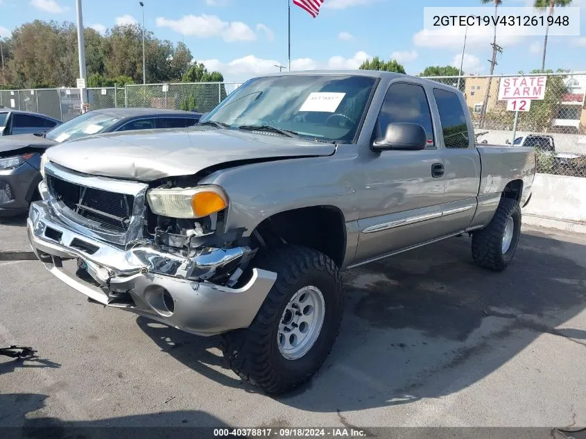 2003 GMC New Sierra C1500 VIN: 2GTEC19V431261948 Lot: 40378817