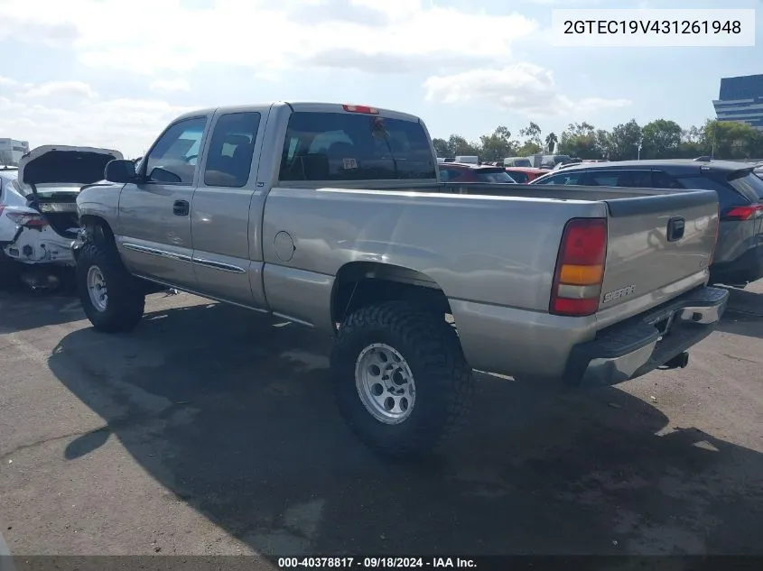 2003 GMC New Sierra C1500 VIN: 2GTEC19V431261948 Lot: 40378817