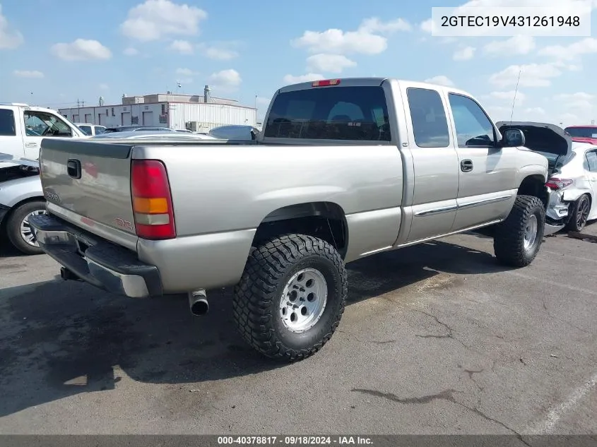 2003 GMC New Sierra C1500 VIN: 2GTEC19V431261948 Lot: 40378817