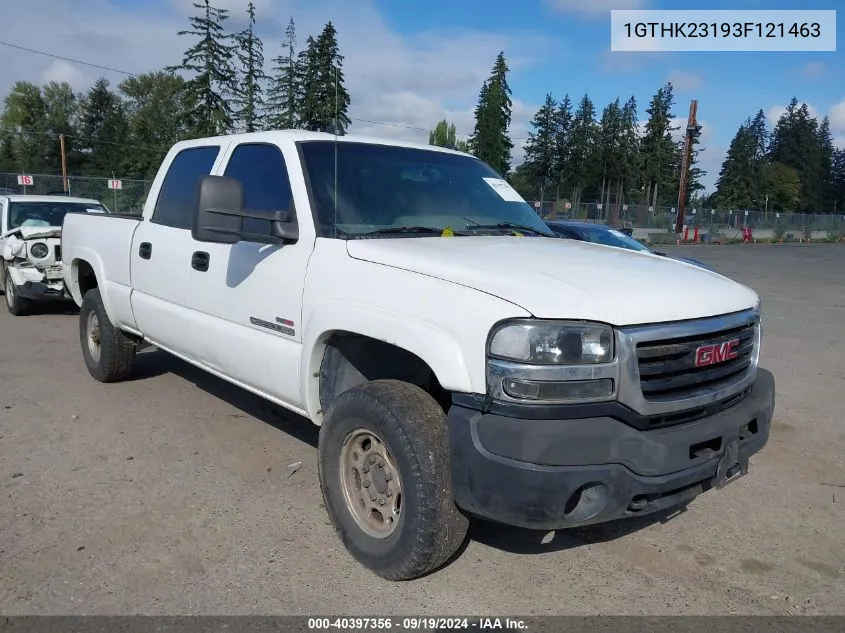 2003 GMC Sierra 2500Hd Slt VIN: 1GTHK23193F121463 Lot: 40397356