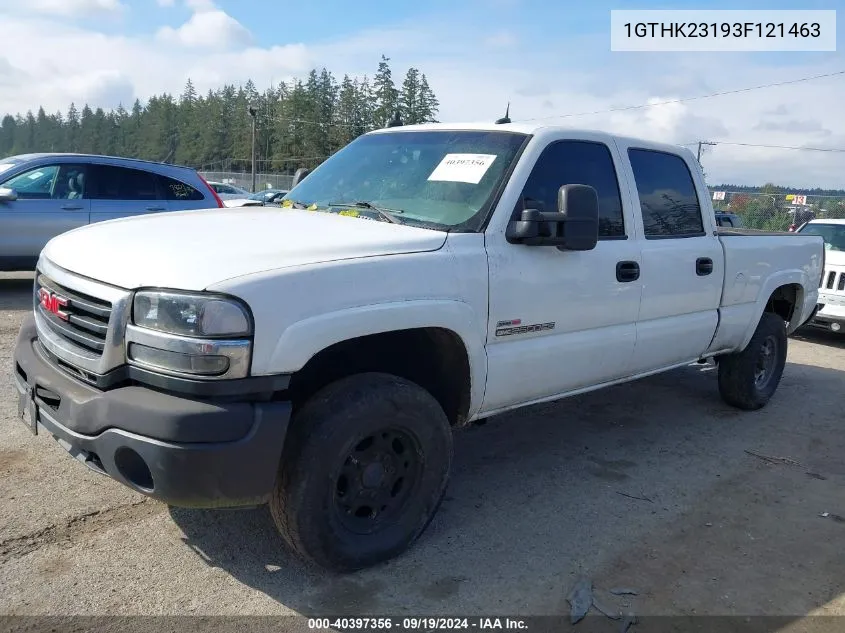 2003 GMC Sierra 2500Hd Slt VIN: 1GTHK23193F121463 Lot: 40397356