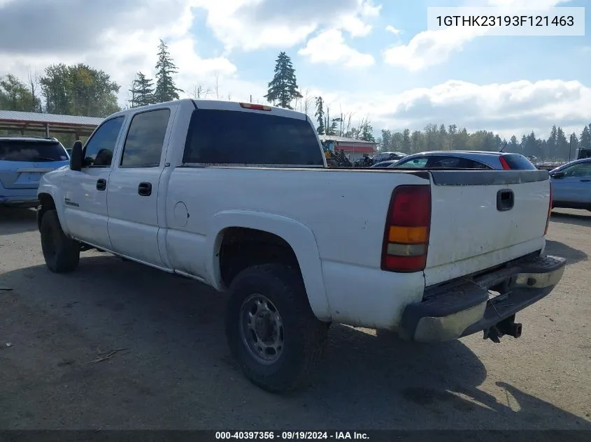 2003 GMC Sierra 2500Hd Slt VIN: 1GTHK23193F121463 Lot: 40397356