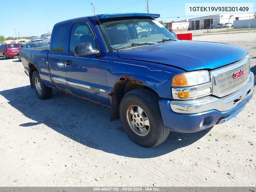 2003 GMC Sierra 1500 Sle VIN: 1GTEK19V93E301409 Lot: 40437102