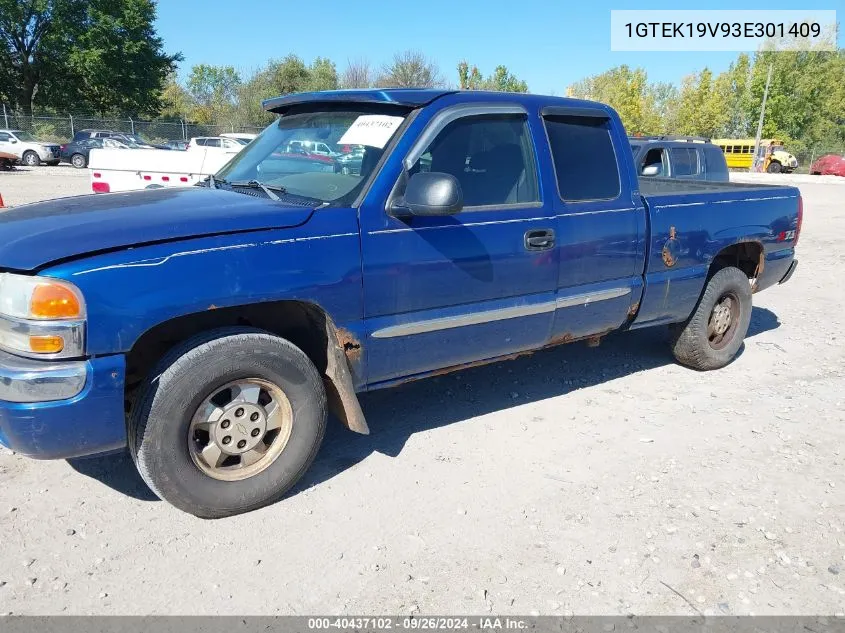 2003 GMC Sierra 1500 Sle VIN: 1GTEK19V93E301409 Lot: 40437102