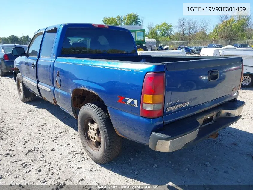 2003 GMC Sierra 1500 Sle VIN: 1GTEK19V93E301409 Lot: 40437102