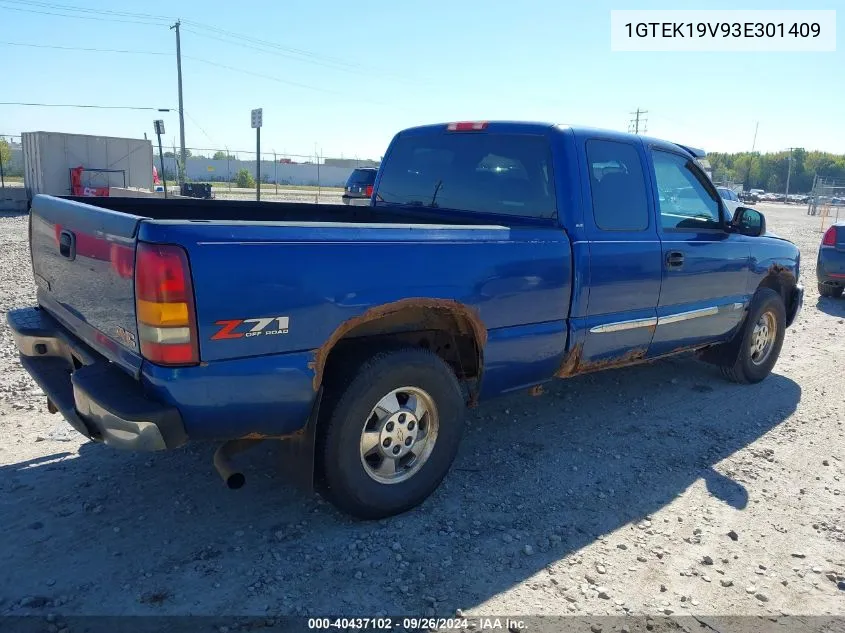 2003 GMC Sierra 1500 Sle VIN: 1GTEK19V93E301409 Lot: 40437102