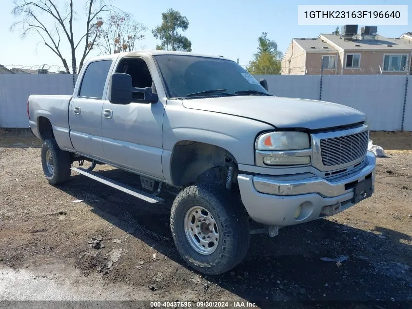 2003 GMC Sierra K2500 Heavy Duty VIN: 1GTHK23163F196640 Lot: 40437695