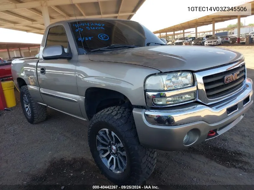 2003 GMC Sierra 1500 Sle VIN: 1GTEC14V03Z345506 Lot: 40442267