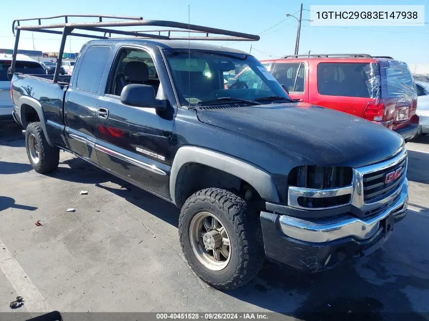 2003 GMC Sierra 2500Hd Sle VIN: 1GTHC29G83E147938 Lot: 40451528