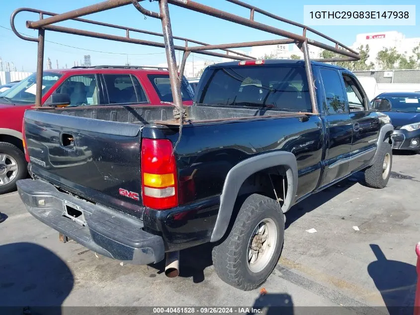 2003 GMC Sierra 2500Hd Sle VIN: 1GTHC29G83E147938 Lot: 40451528