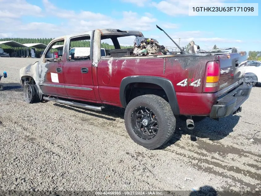 2003 GMC Sierra 2500Hd Slt VIN: 1GTHK23U63F171098 Lot: 40456985