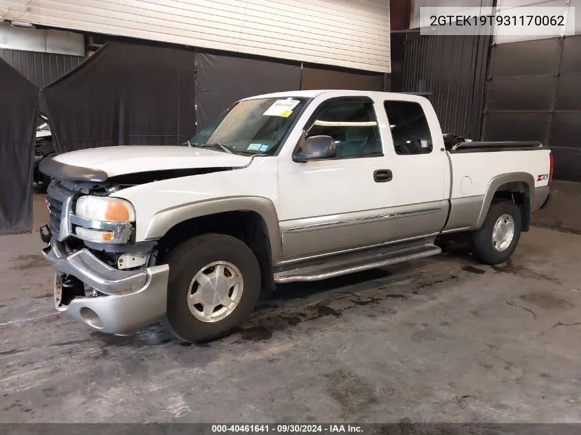 2003 GMC Sierra 1500 Sle VIN: 2GTEK19T931170062 Lot: 40461641