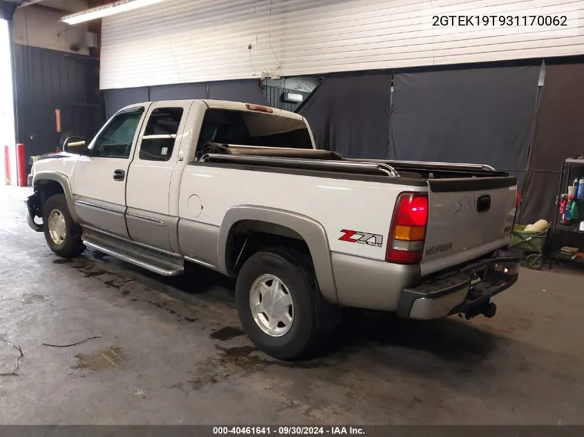 2003 GMC Sierra 1500 Sle VIN: 2GTEK19T931170062 Lot: 40461641