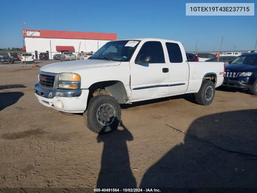 2003 GMC Sierra 1500 Sle VIN: 1GTEK19T43E237715 Lot: 40491564