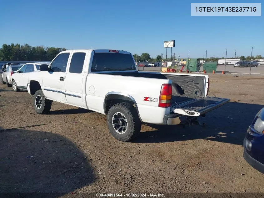 2003 GMC Sierra 1500 Sle VIN: 1GTEK19T43E237715 Lot: 40491564