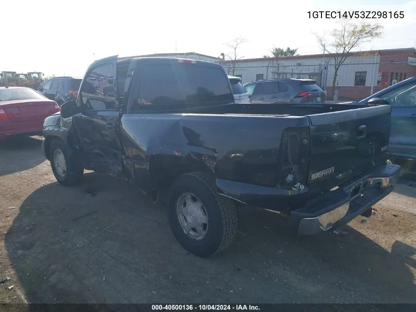 2003 GMC Sierra 1500 VIN: 1GTEC14V53Z298165 Lot: 40500136