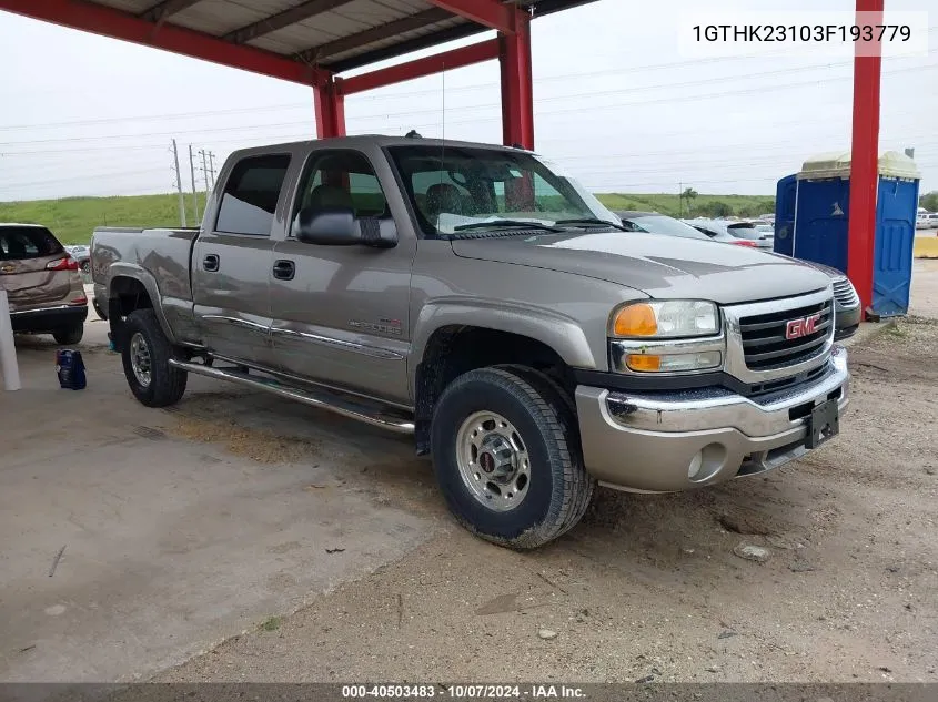 2003 GMC Sierra 2500Hd K2500 Heavy Duty VIN: 1GTHK23103F193779 Lot: 40503483