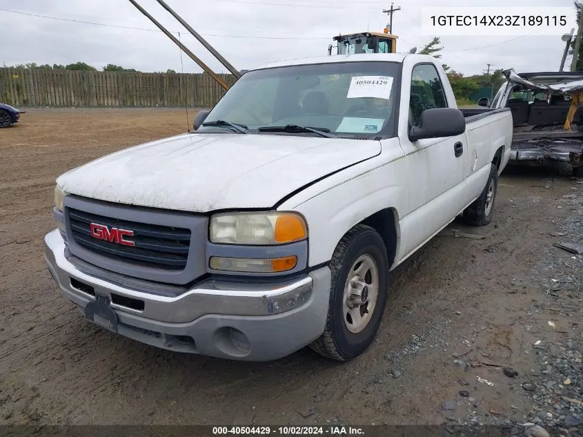 2003 GMC Sierra 1500 Work Truck VIN: 1GTEC14X23Z189115 Lot: 40504429