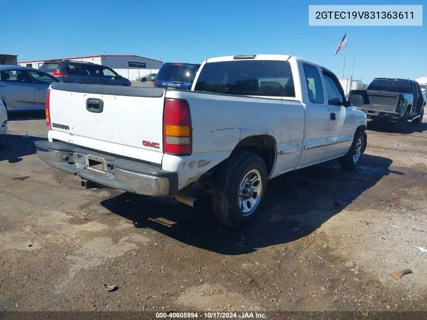 2003 GMC Sierra 1500 VIN: 2GTEC19V831363611 Lot: 40605994