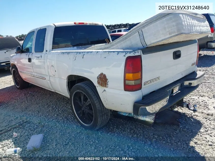 2003 GMC Sierra 1500 Sle VIN: 2GTEC19VX31248640 Lot: 40623182