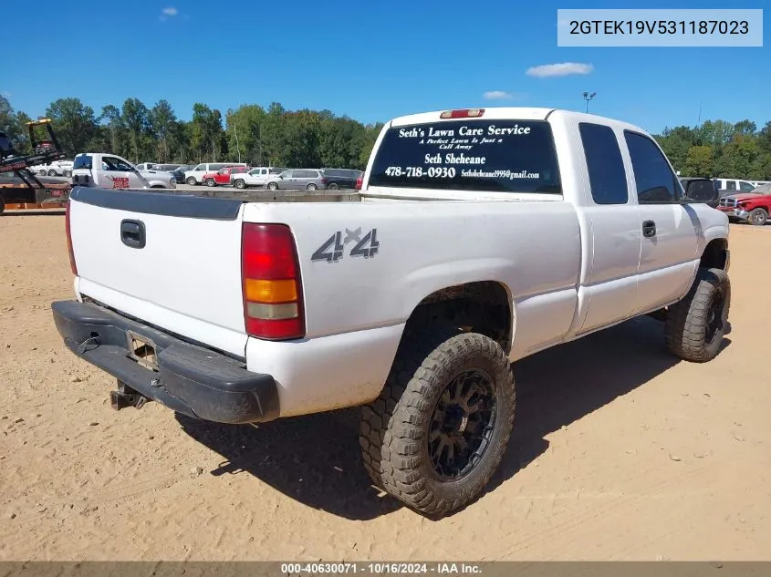 2003 GMC Sierra 1500 VIN: 2GTEK19V531187023 Lot: 40630071